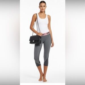 Gymshark Pink & Gray Cropped Capri Length Leggings